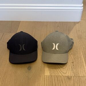 Hurley Black and Gray Logo Caps - Set of 2 - Size S/M